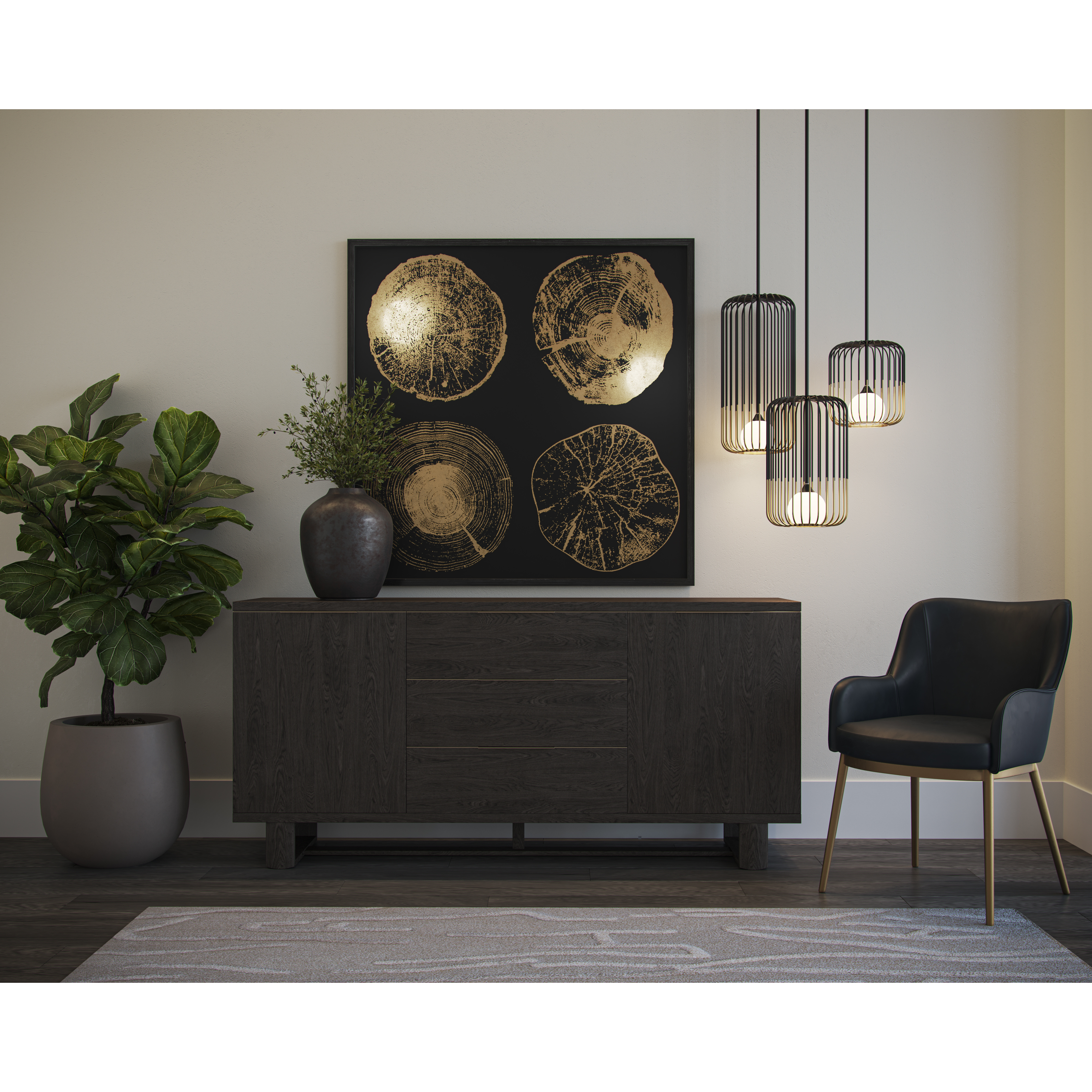 Cross Section Charcoal Luxe Art